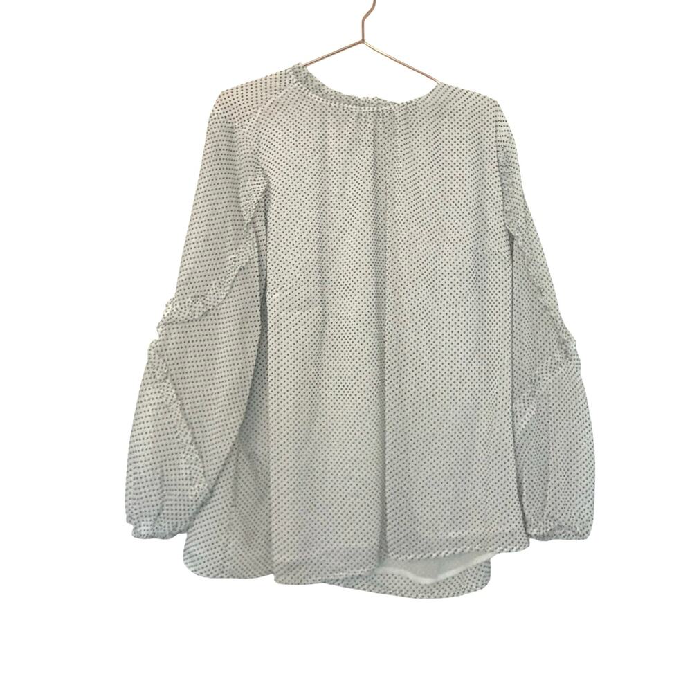 LOFT plus white Polka Dot Peasant Blouse size 20